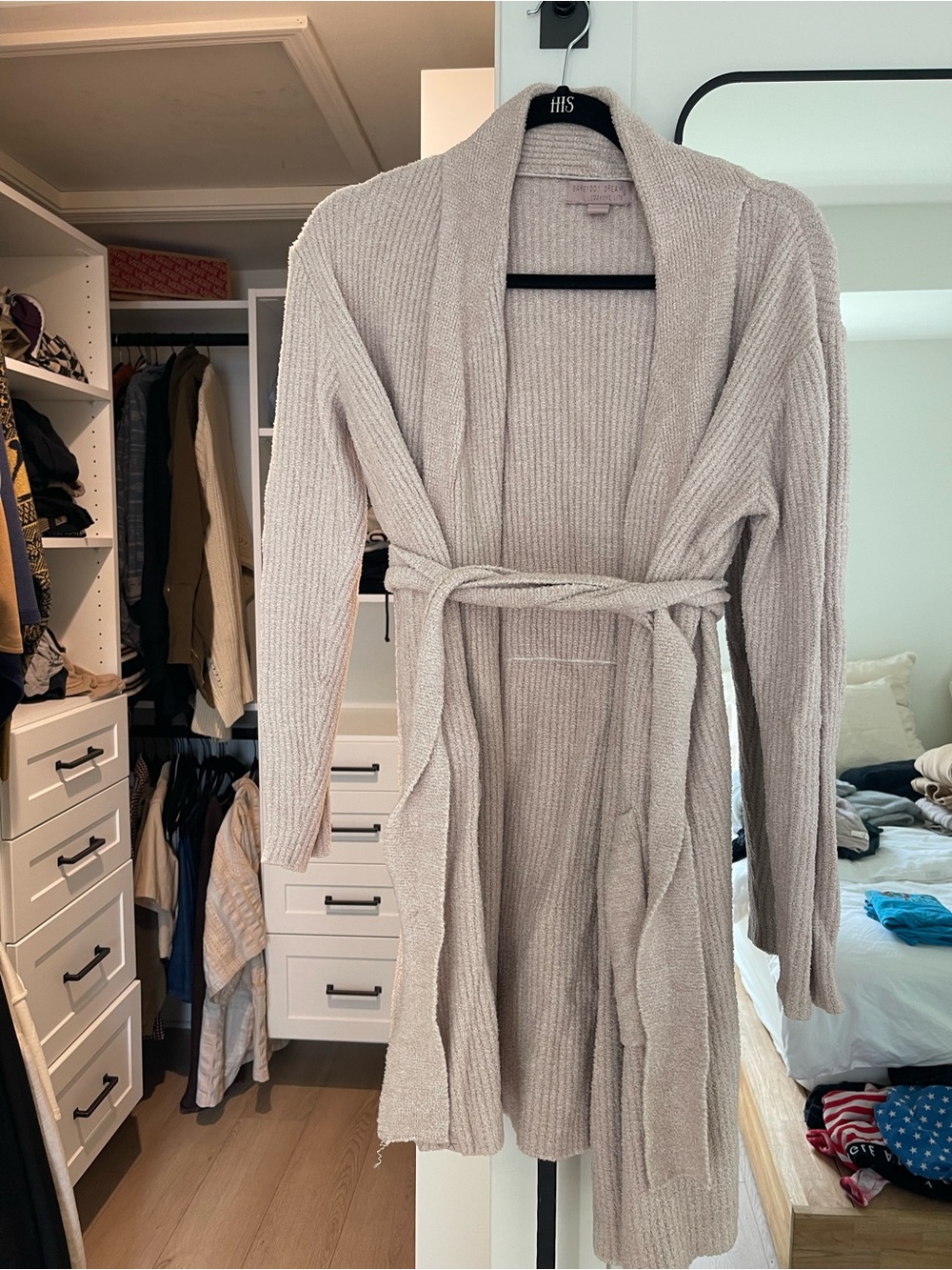 Barefoot Dreams Ribbed Belted Robe Cozychic Lite